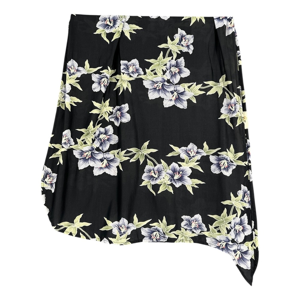 Tommy Bahama Floral Sarong Wrap Skirt Womens OneSz Nylon Lycra Black